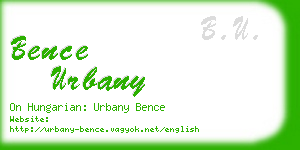 bence urbany business card